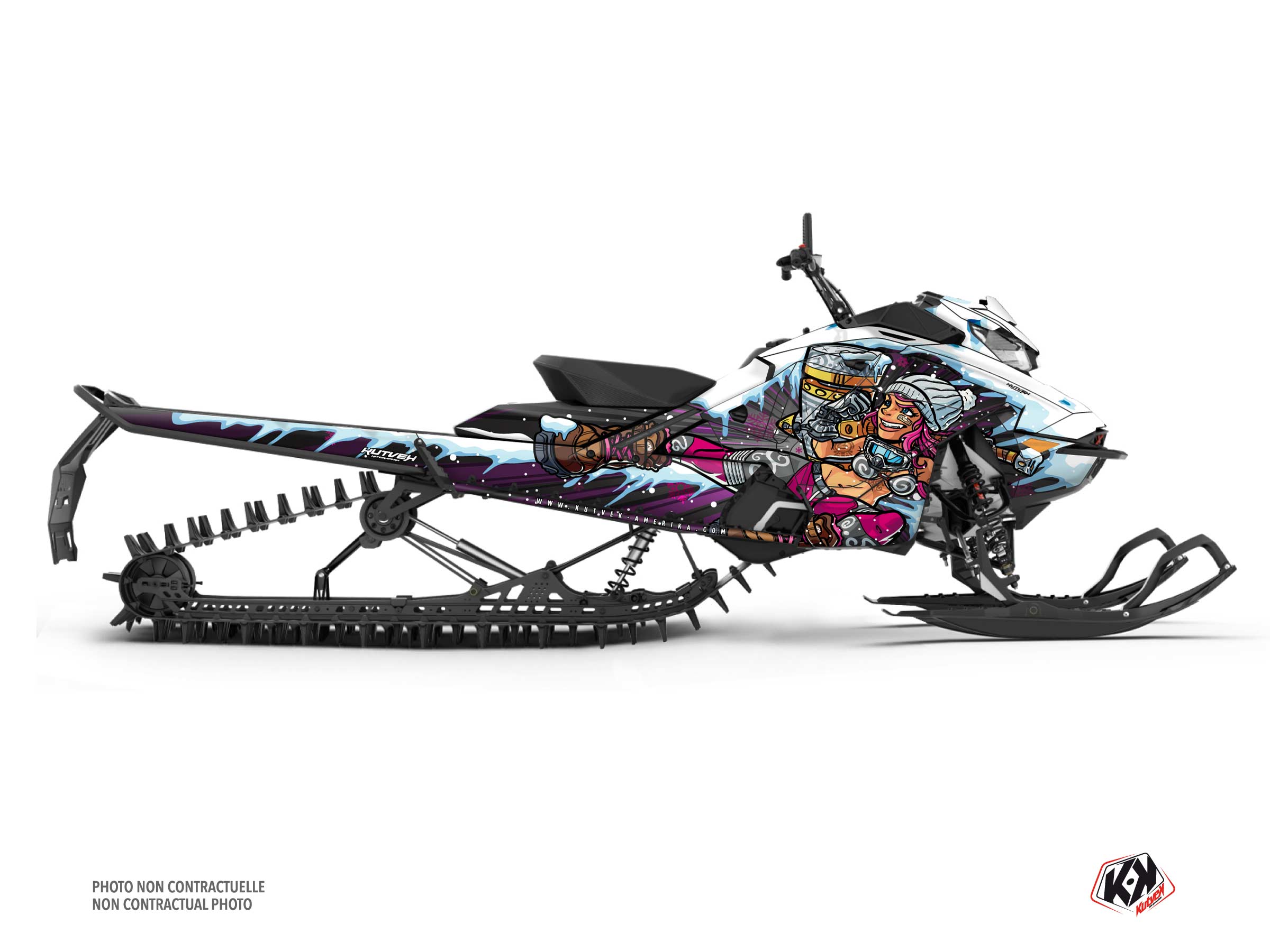 skidoo snowmobile xena  graphic kit black-pink