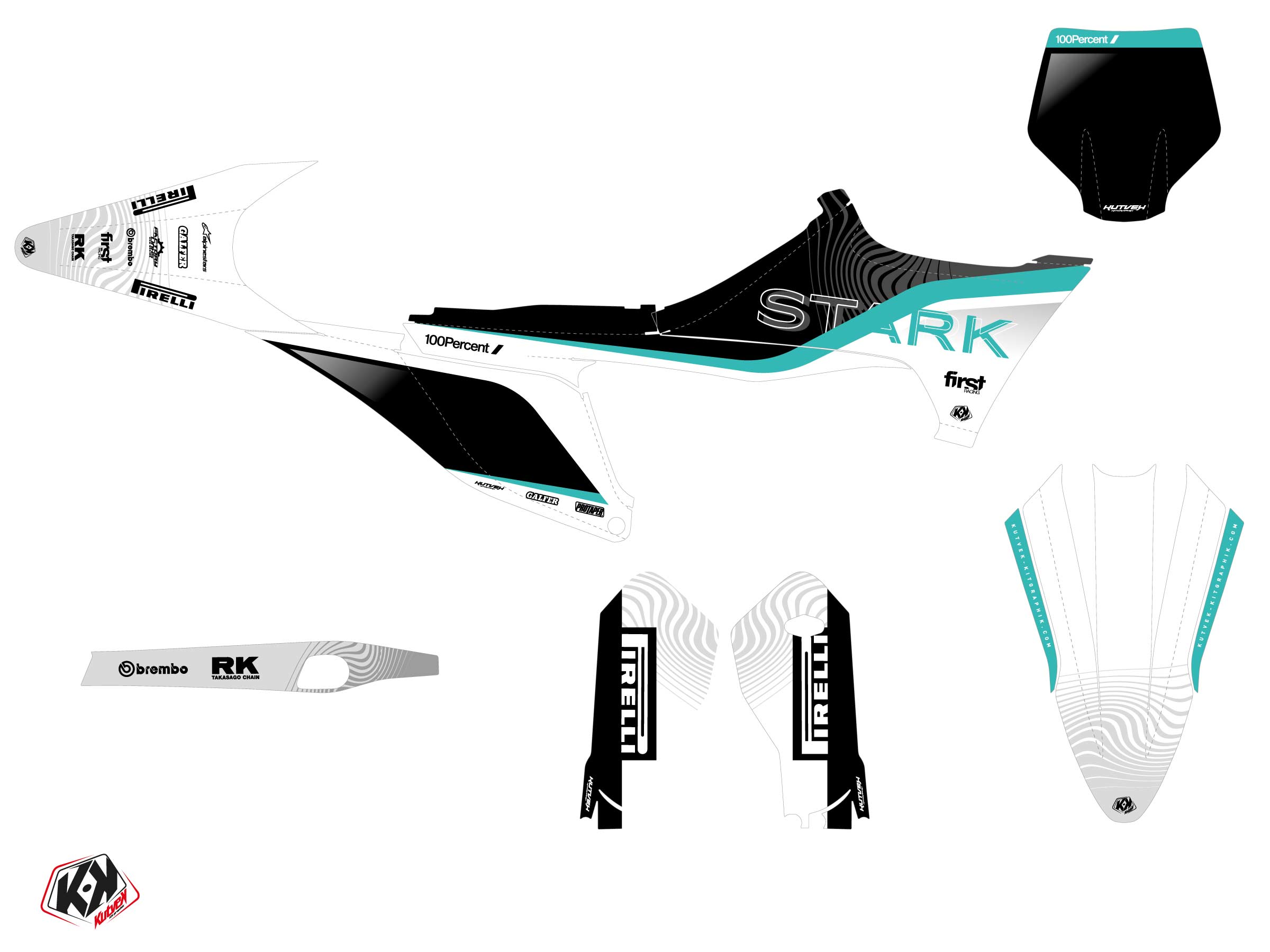 Kit Déco Motocross Slide Stark Future Varg Turquoise