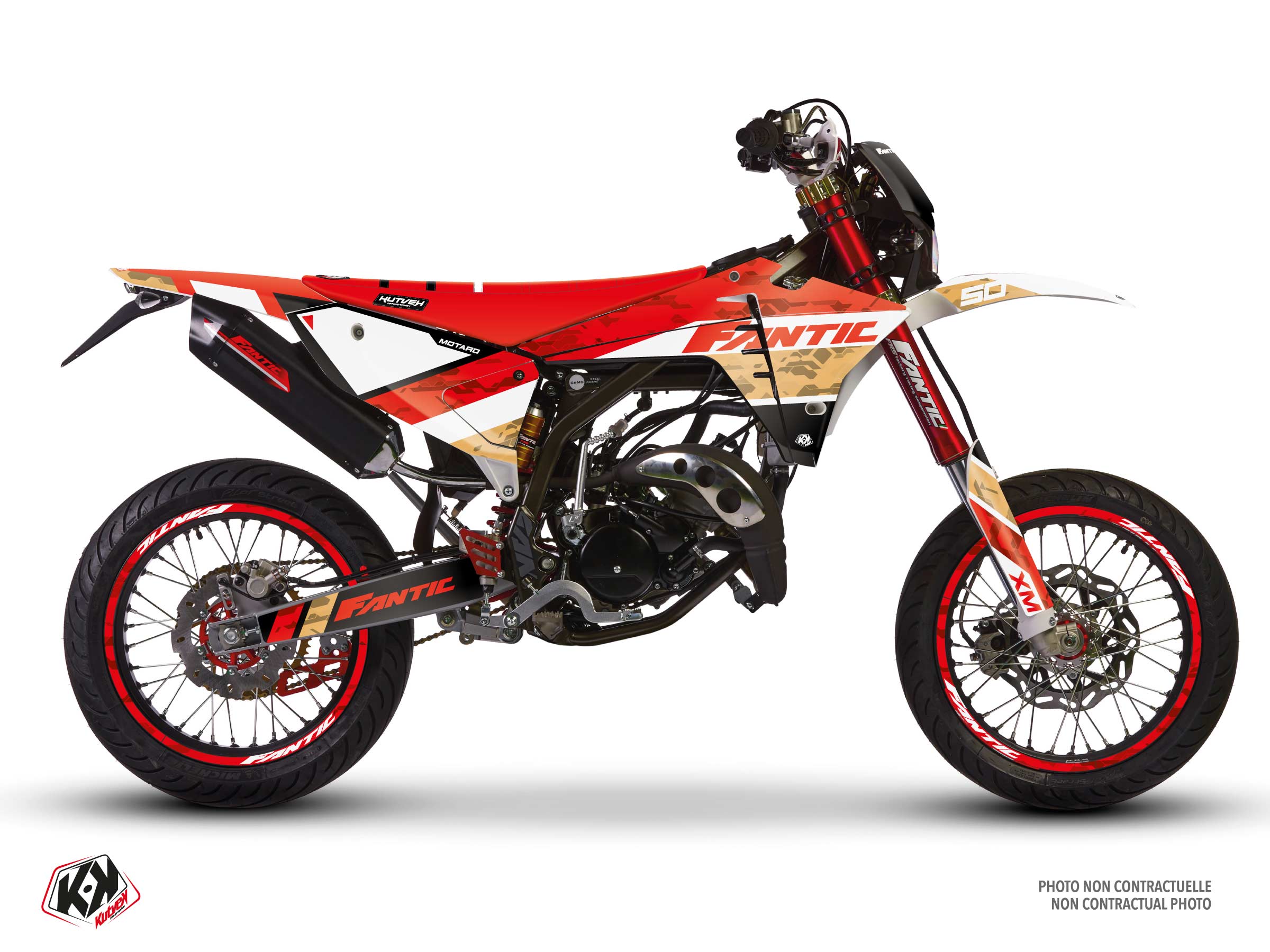 fantic 50cc soldier  graphic kit red