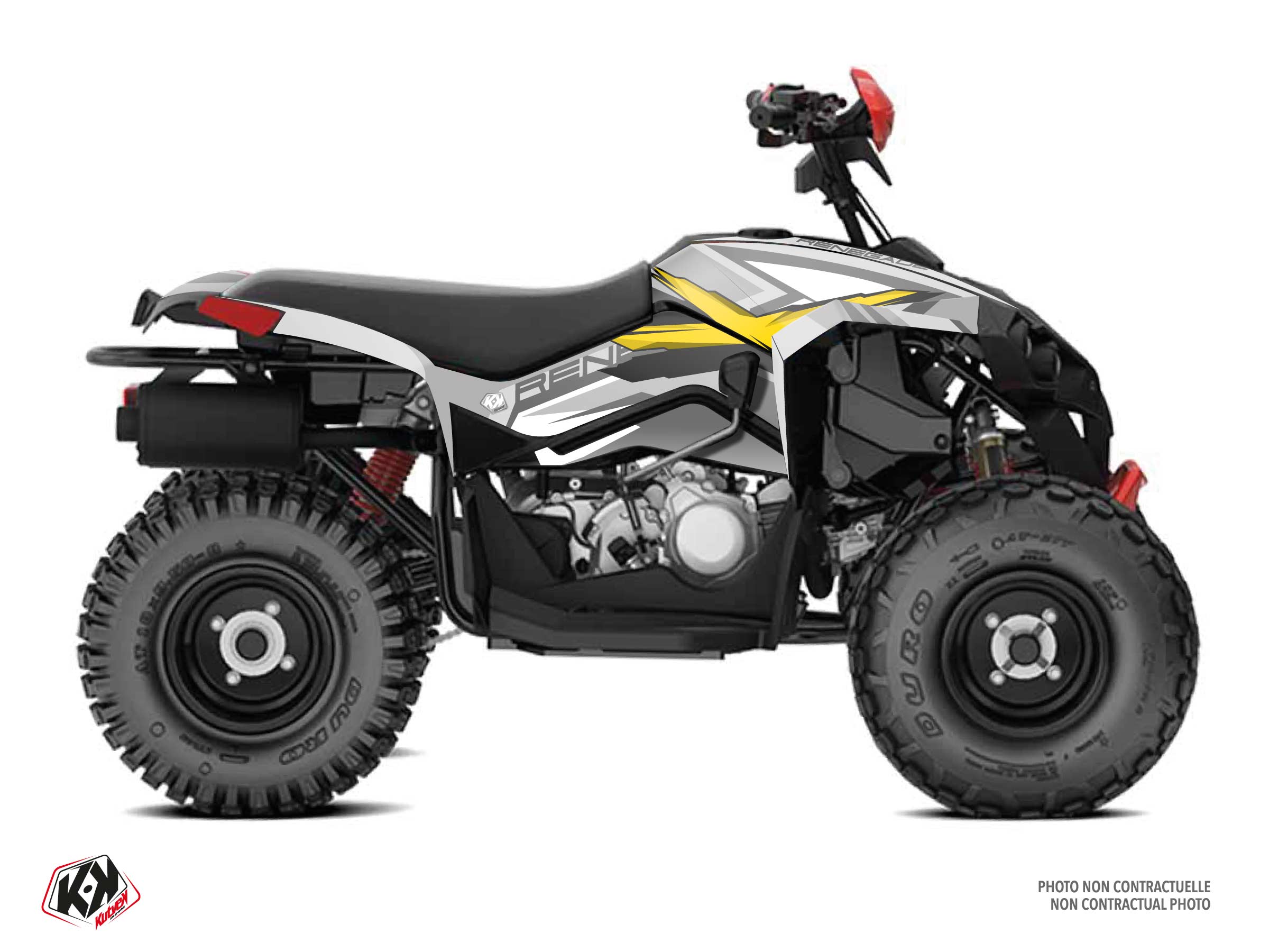 can-am atv spear  graphic kit grey-yellow