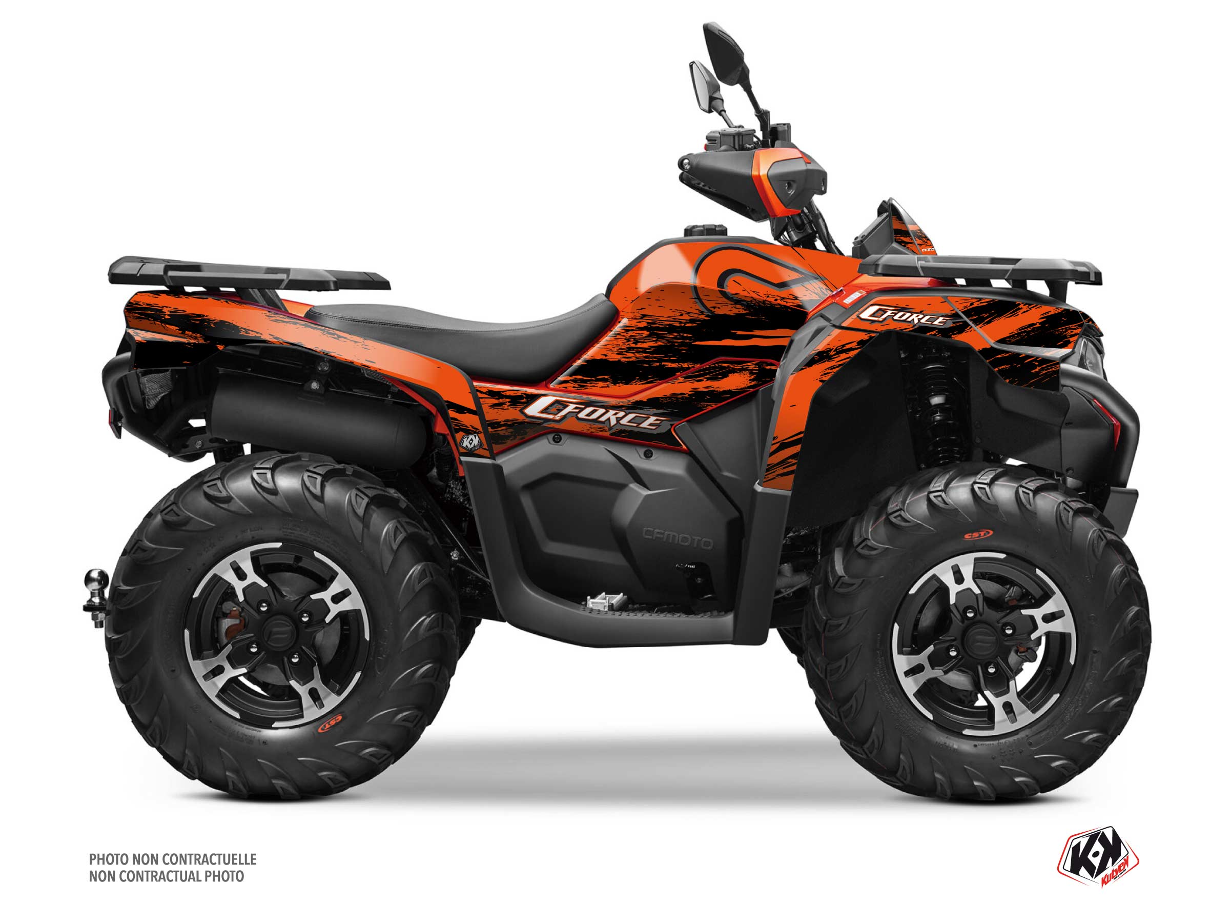 kit déco quad cf moto splatter orange 