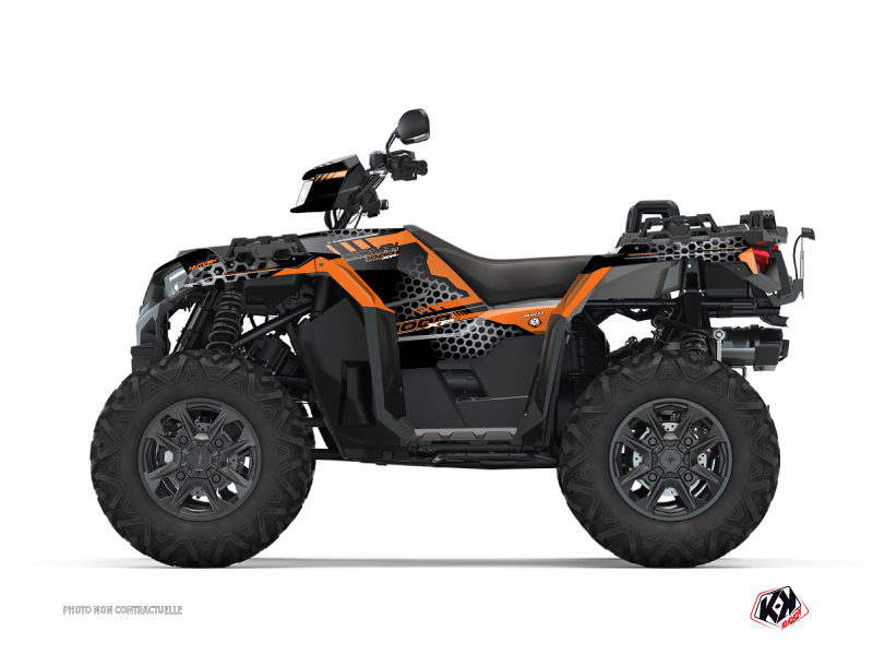 Polaris 1000 Sportsman XP S Forest ATV Splinter Graphic Kit Black Orange