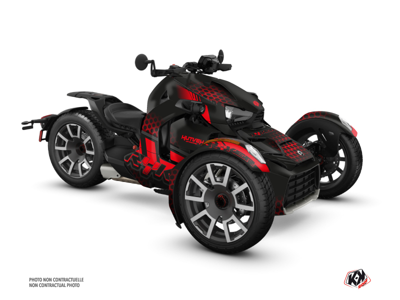 Can Am Ryker 600 900 Rally Edition Roadster Splinter Graphic Kit Black Red