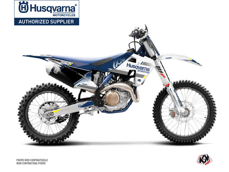 Husqvarna FC 250 Dirt Bike Split Graphic Kit White Blue