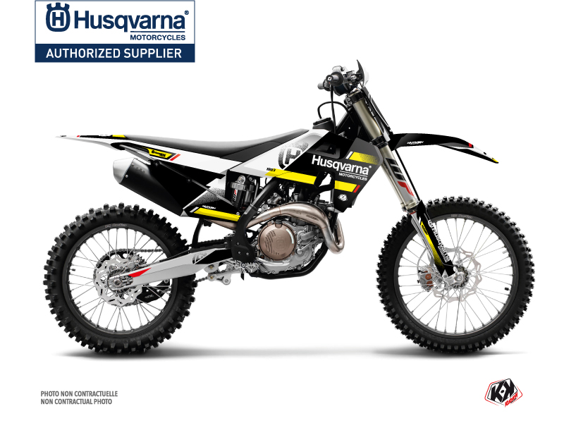 Husqvarna FC 250 Dirt Bike Split Graphic Kit Black Yellow