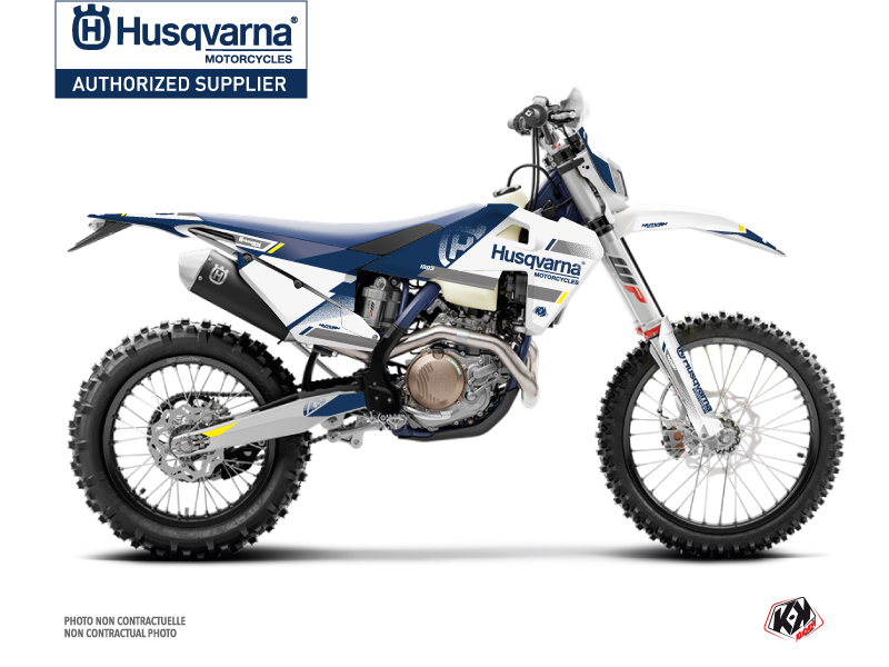 Husqvarna 501 FE Dirt Bike Split Graphic Kit White Blue