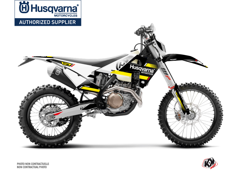 Husqvarna 501 FE Dirt Bike Split Graphic Kit Black Yellow