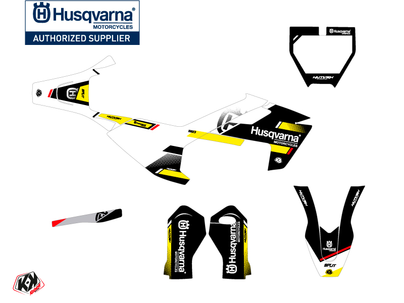 Husqvarna TC 50 Dirt Bike Split Graphic Kit Black Yellow