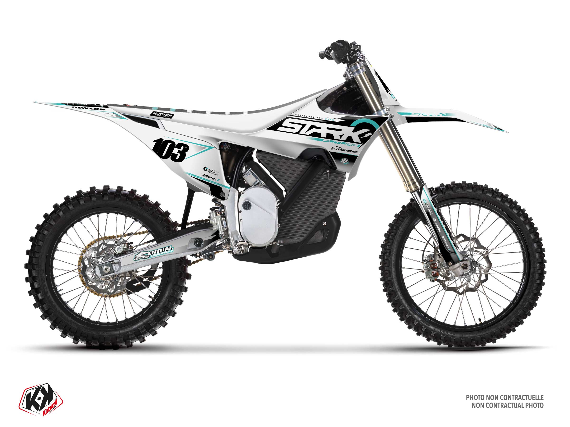 stark future dirt bike spok  graphic kit white