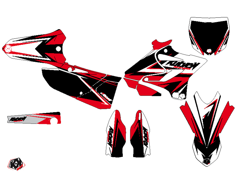 Kit Déco Moto Cross Stage Yamaha 125 YZ Noir Rouge