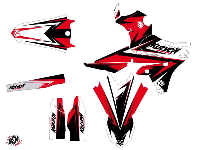Kit Déco Moto Cross Stage Yamaha 250 WRF Noir Rouge LIGHT