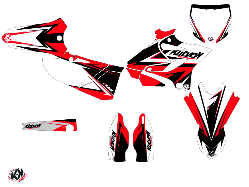 Yamaha 250 YZ Dirt Bike Stage Graphic Kit Black Red