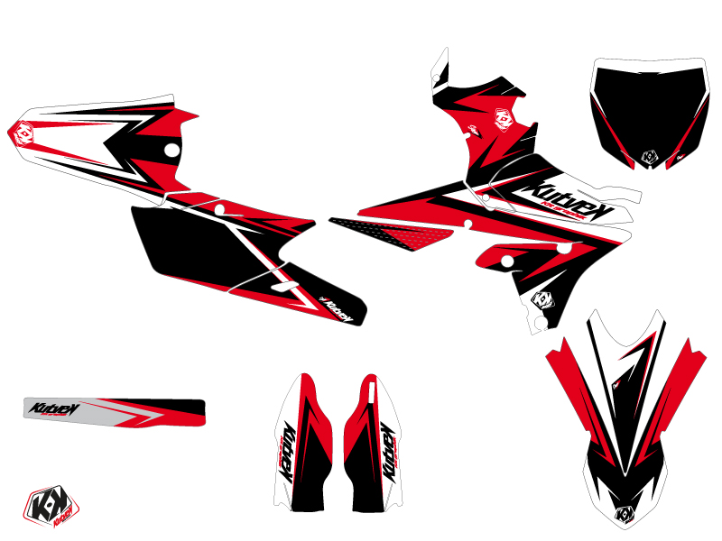 Yamaha 250 YZF Dirt Bike Stage Graphic Kit Black Red