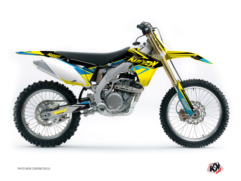 suzuki dirt bike stage  graphic kit yellow-blue