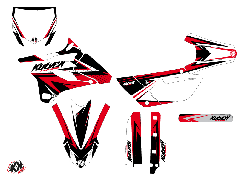 Yamaha 85 YZ Dirt Bike Stage Graphic Kit Black Red