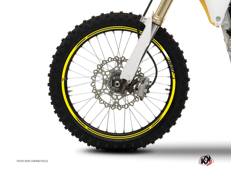Graphic Kit Wheel decals Dirt Bike Stage White Yellow