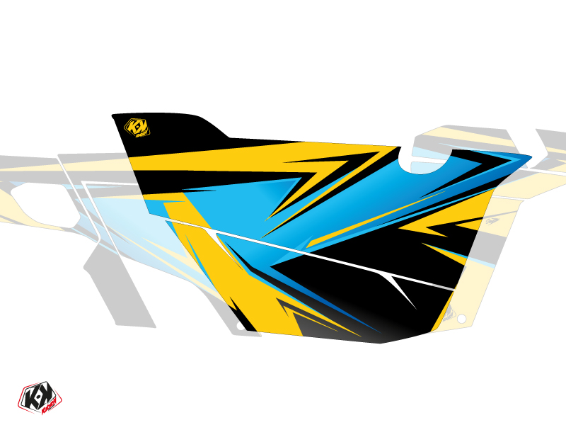 Kit Déco Portes Cabine Defender Stage Can Am Commander 2011-2017 Jaune Bleu