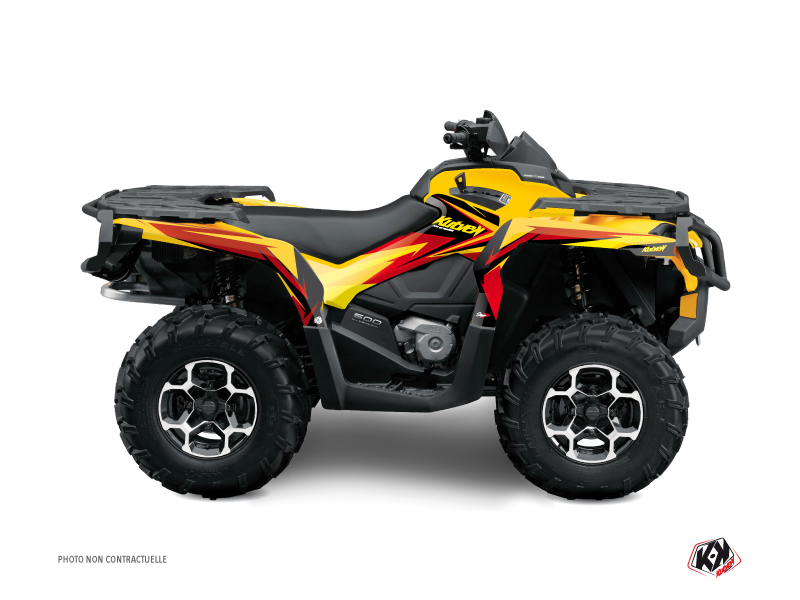 Can Am Outlander 400 MAX ATV Stage Graphic Kit Yellow Red
