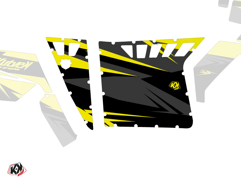 Graphic Kit Doors Suicide Pro Armor Stage UTV Polaris RZR 570/800/900 2008-2014 Black Yellow