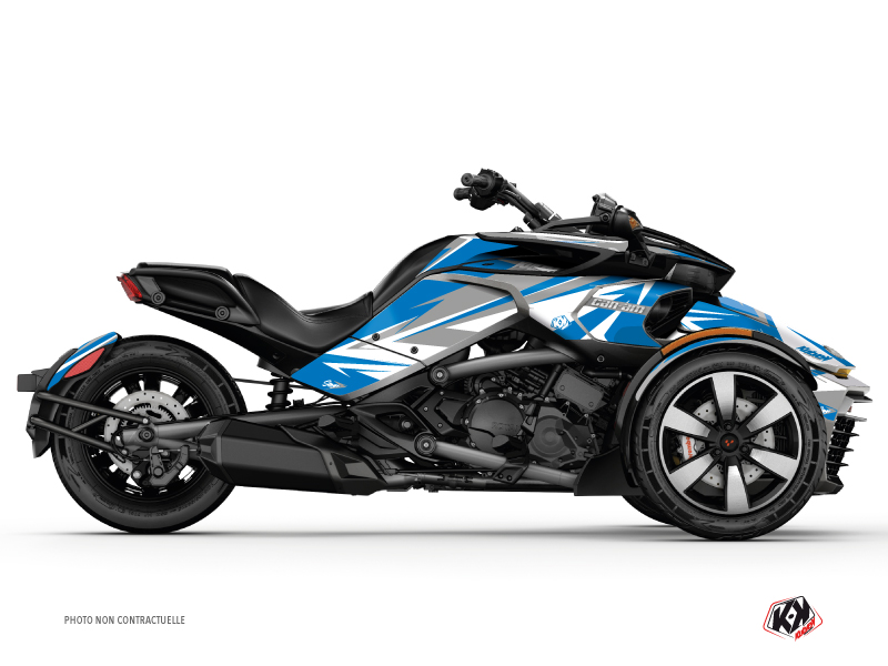 Can Am Spyder F3 Roadster Stage Graphic Kit Blue Grey