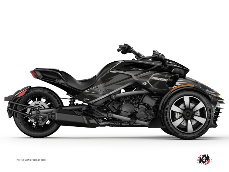 Can Am Spyder F3 Roadster Stage Graphic Kit Black Grey