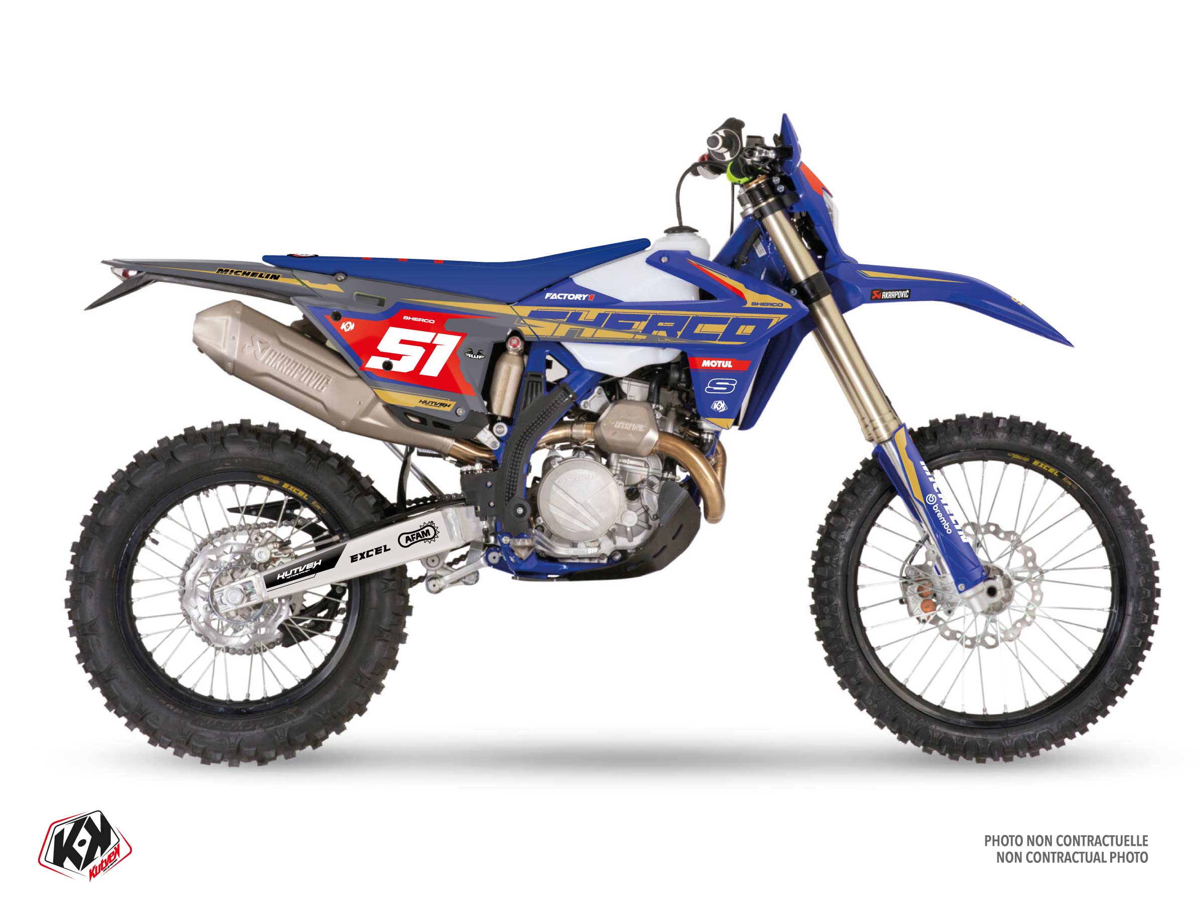 sherco dirt bike stamina  graphic kit blue