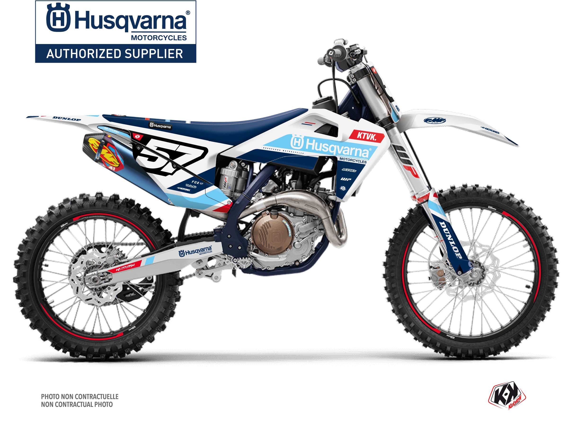 Kit Déco Moto Cross Start Husqvarna FC 250 Bleu