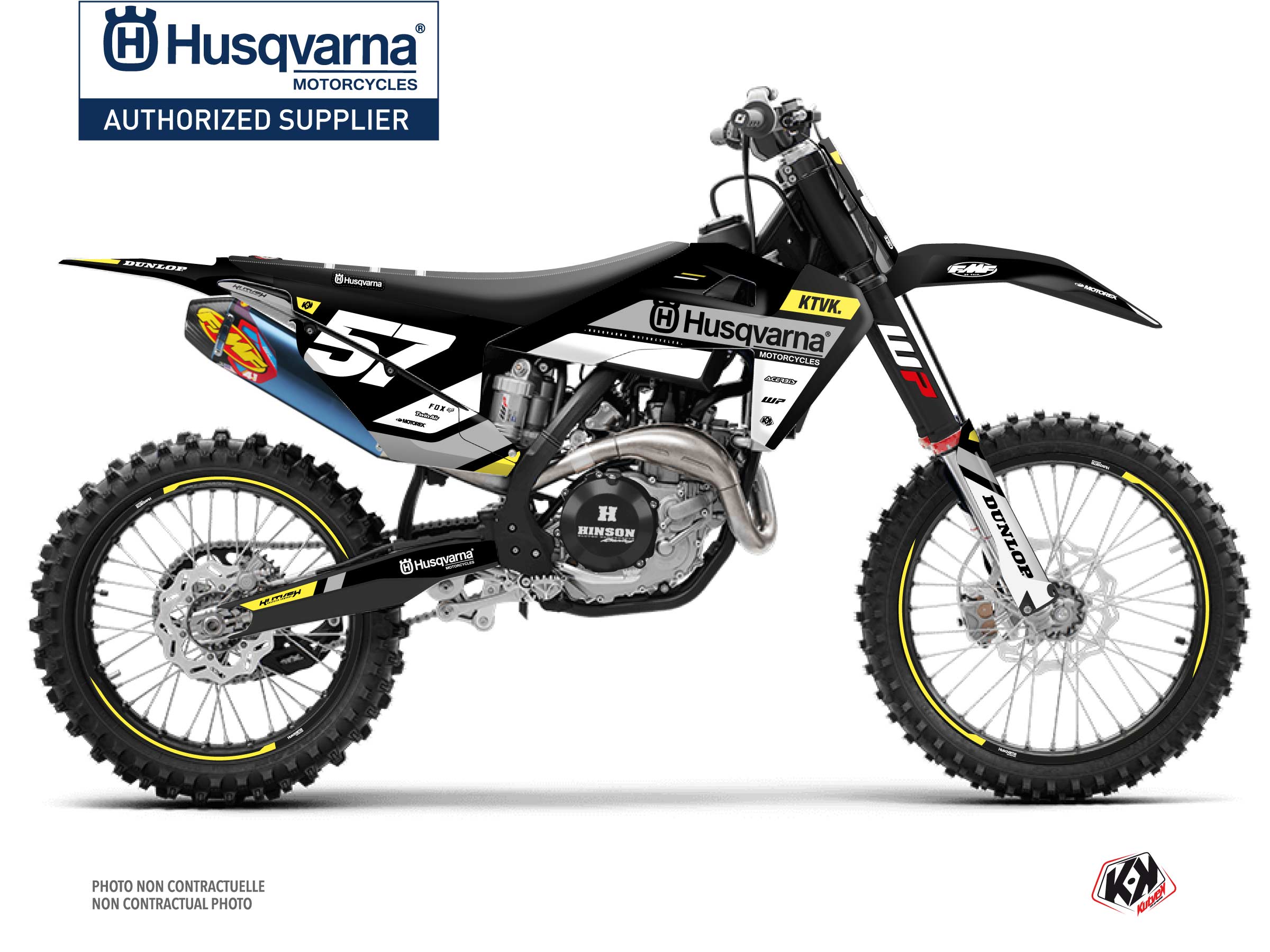 Kit Déco Moto Cross Start Husqvarna FC 250 Jaune