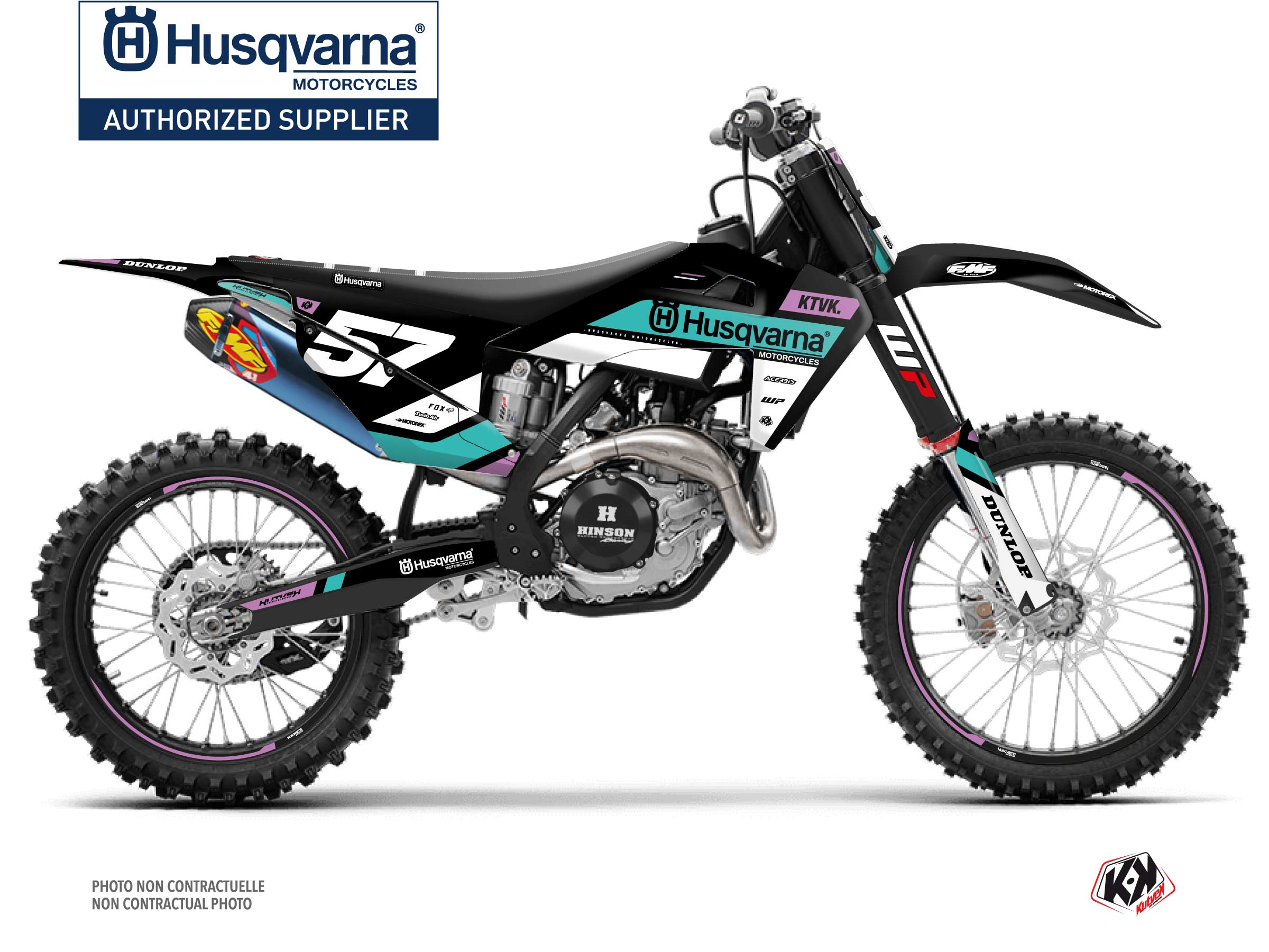 Kit Déco Moto Cross Start Husqvarna FC 250 Turquoise