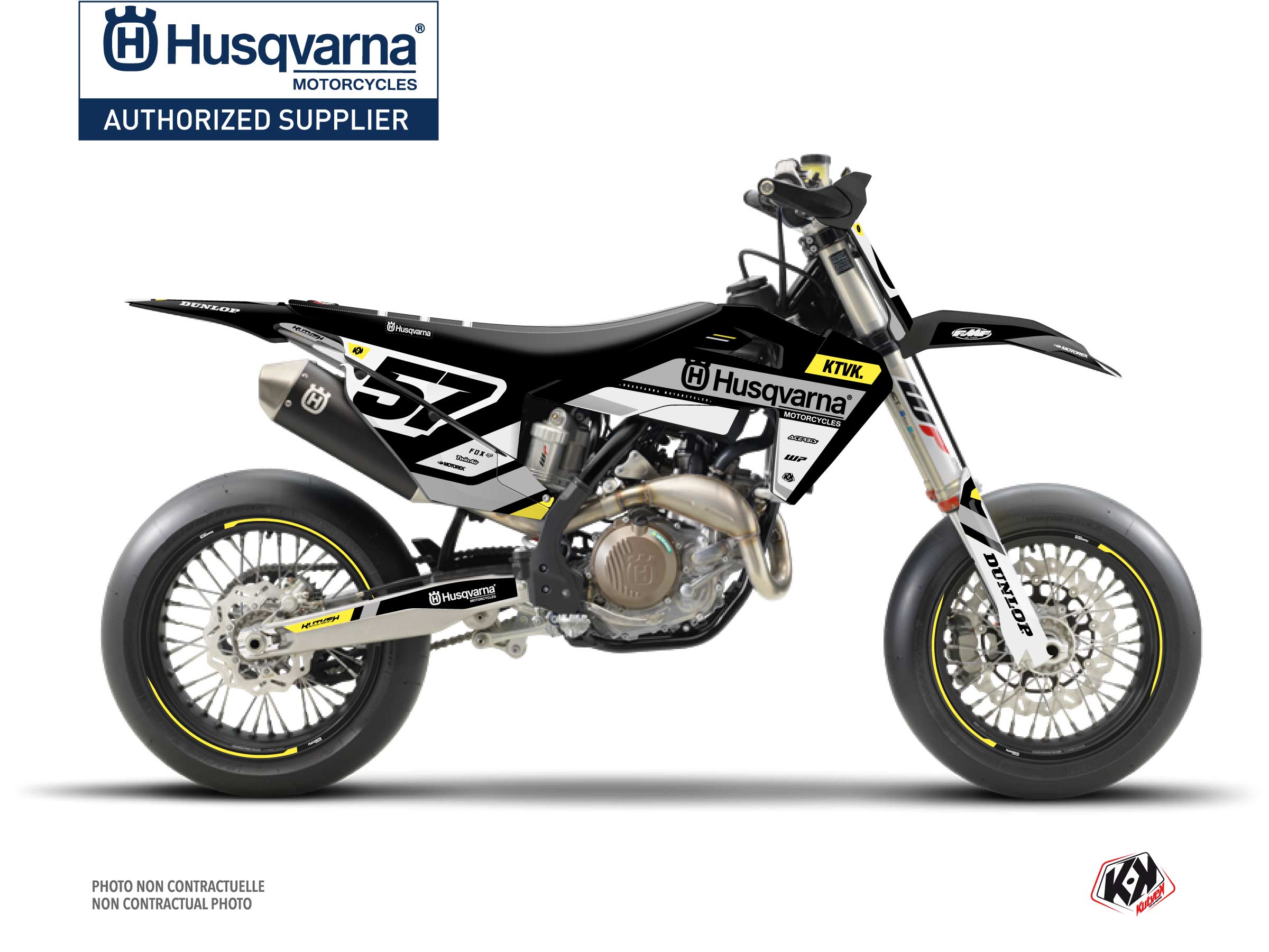Kit Déco Moto Cross START Husqvarna 450 FS Jaune