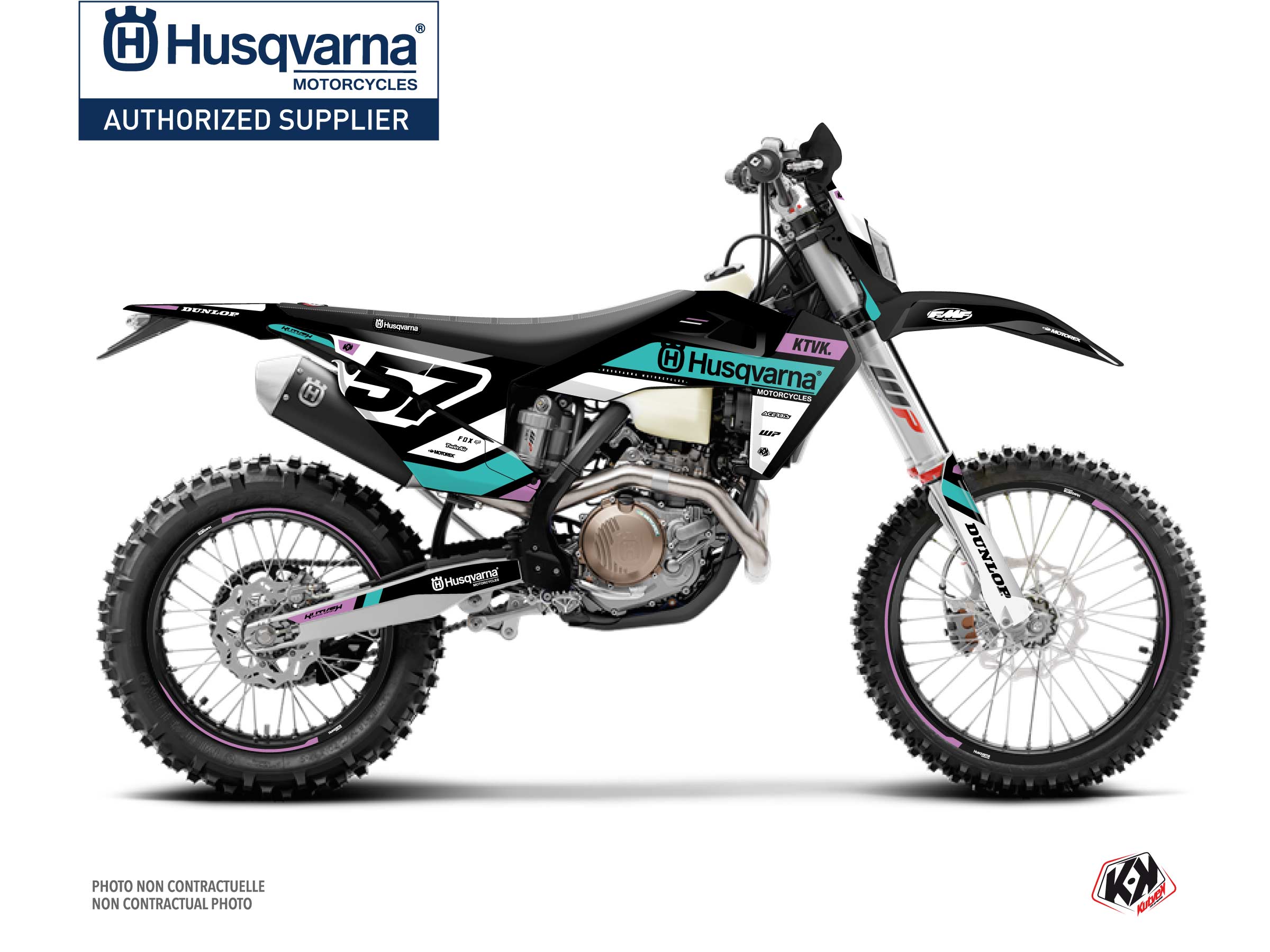 Husqvarna 300 TE Dirt Bike Start Graphic Kit Turquoise