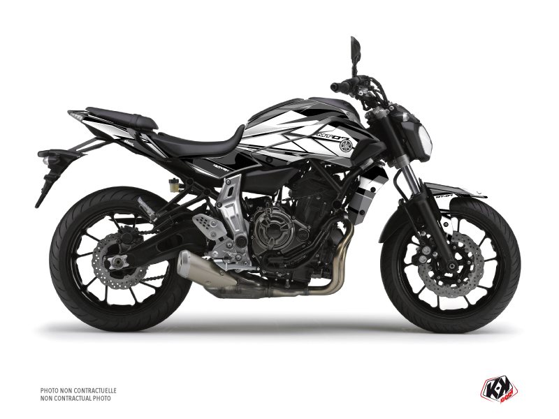 yamaha street bike steel  graphic kit black-white