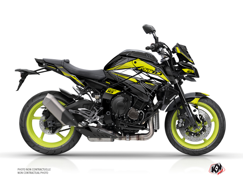 yamaha street bike steel  graphic kit black-yellow