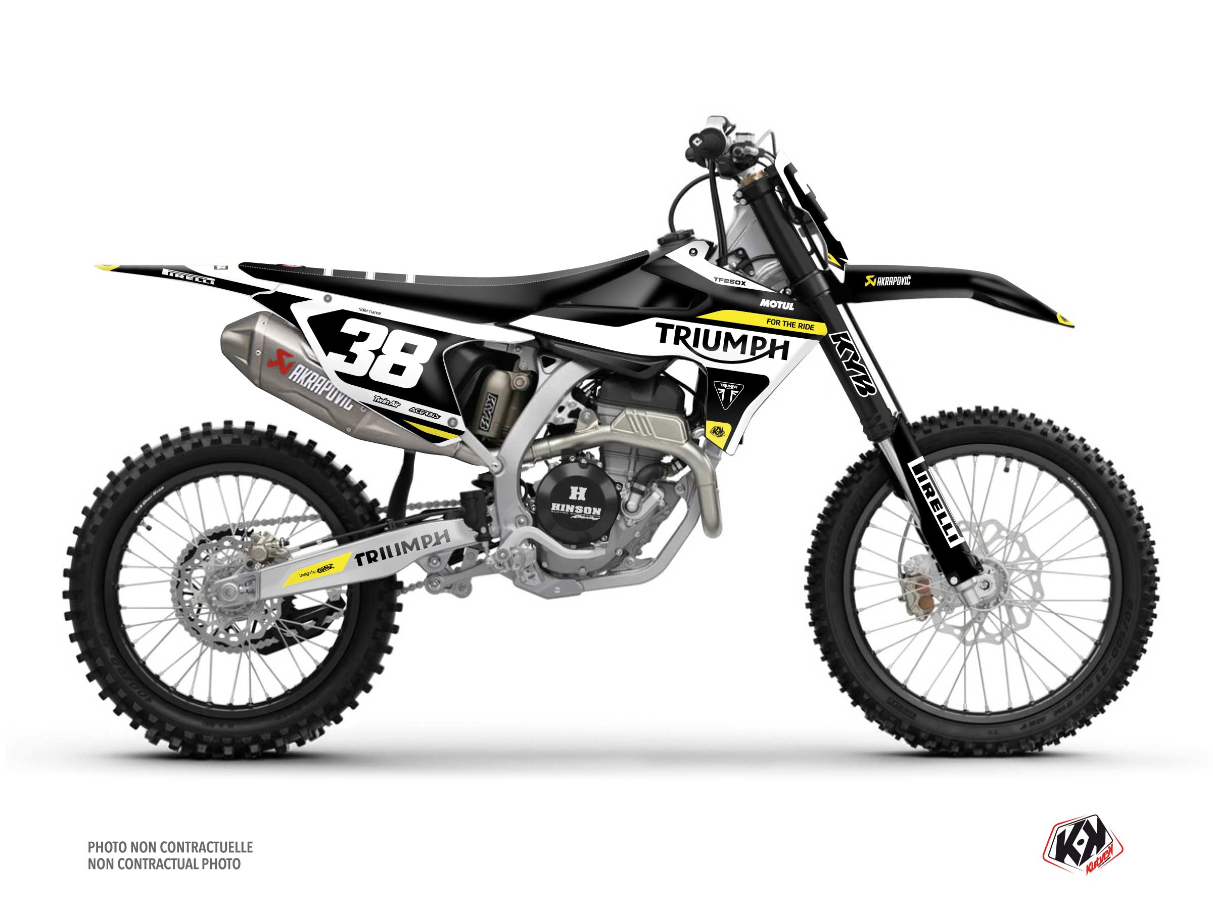 triumph dirt bike step  graphic kit yellow