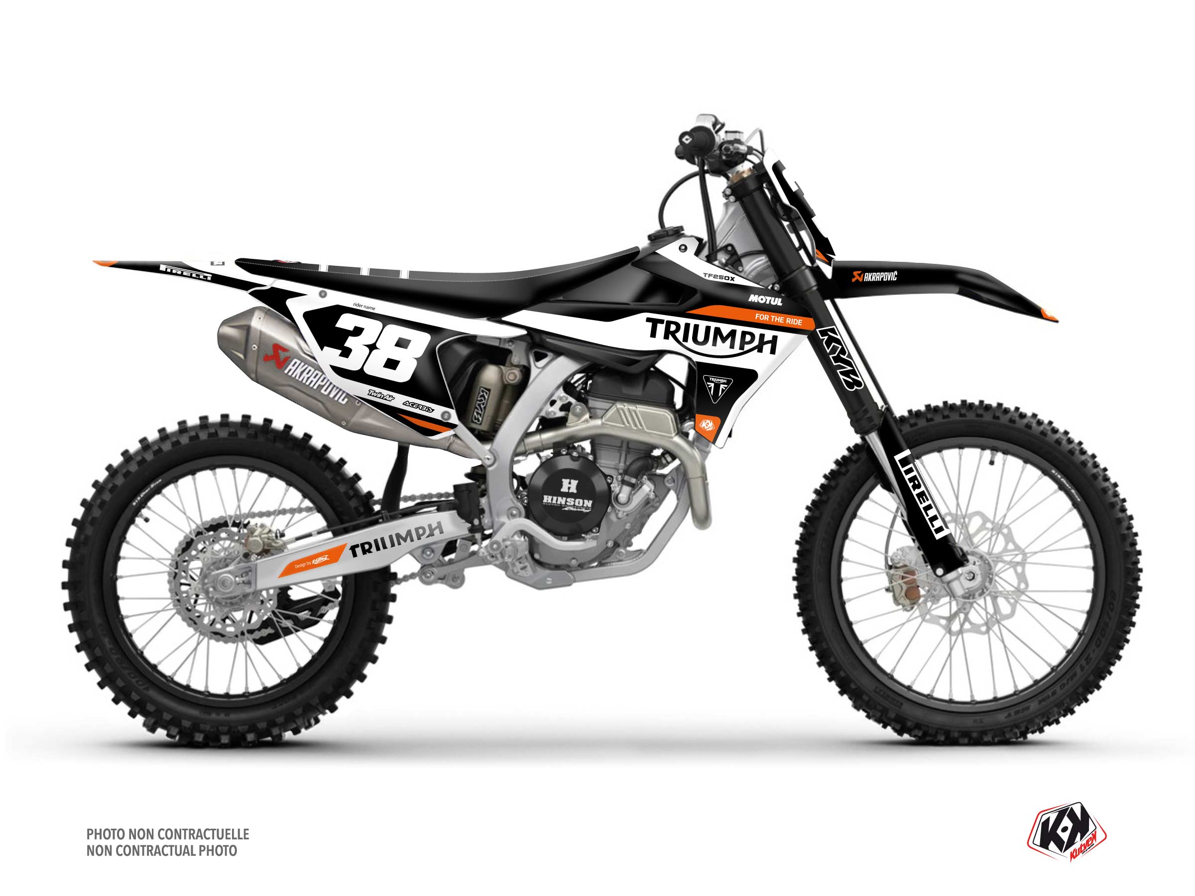 triumph dirt bike step  graphic kit orange