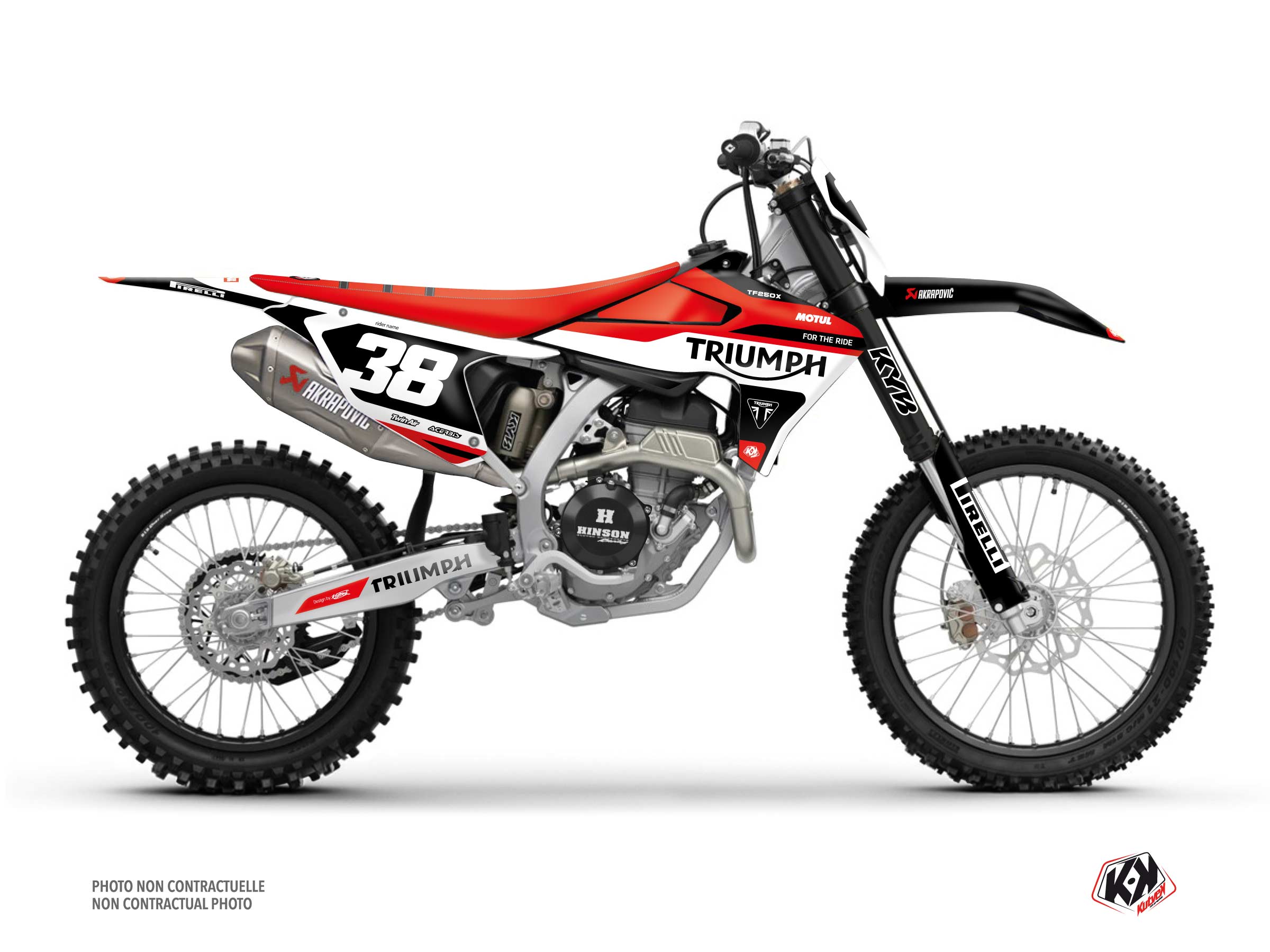 triumph dirt bike step  graphic kit red