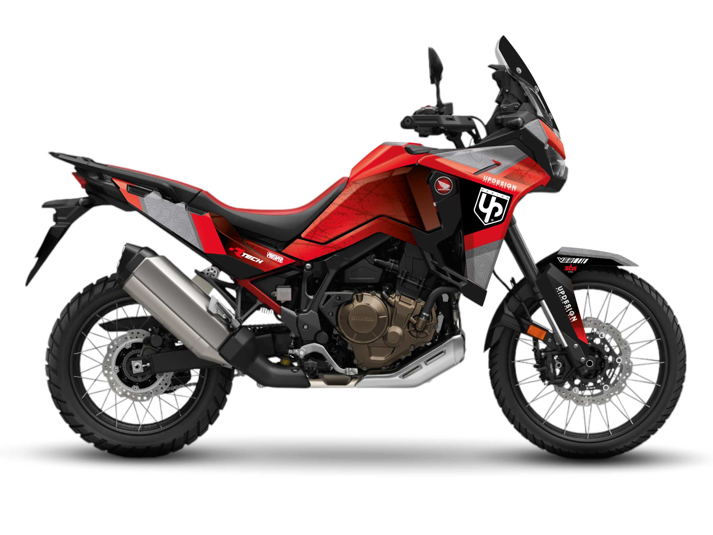 kit déco moto honda crf 1100 l africa twin stone rouge