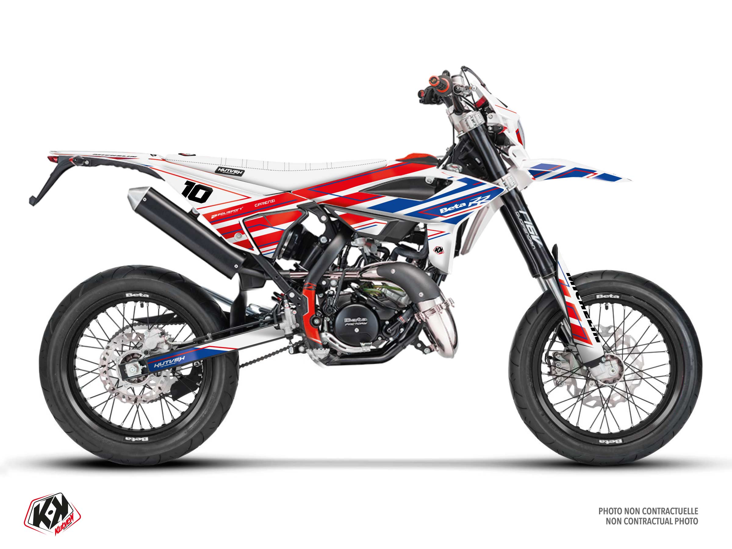 beta 50cc strato  graphic kit white-red