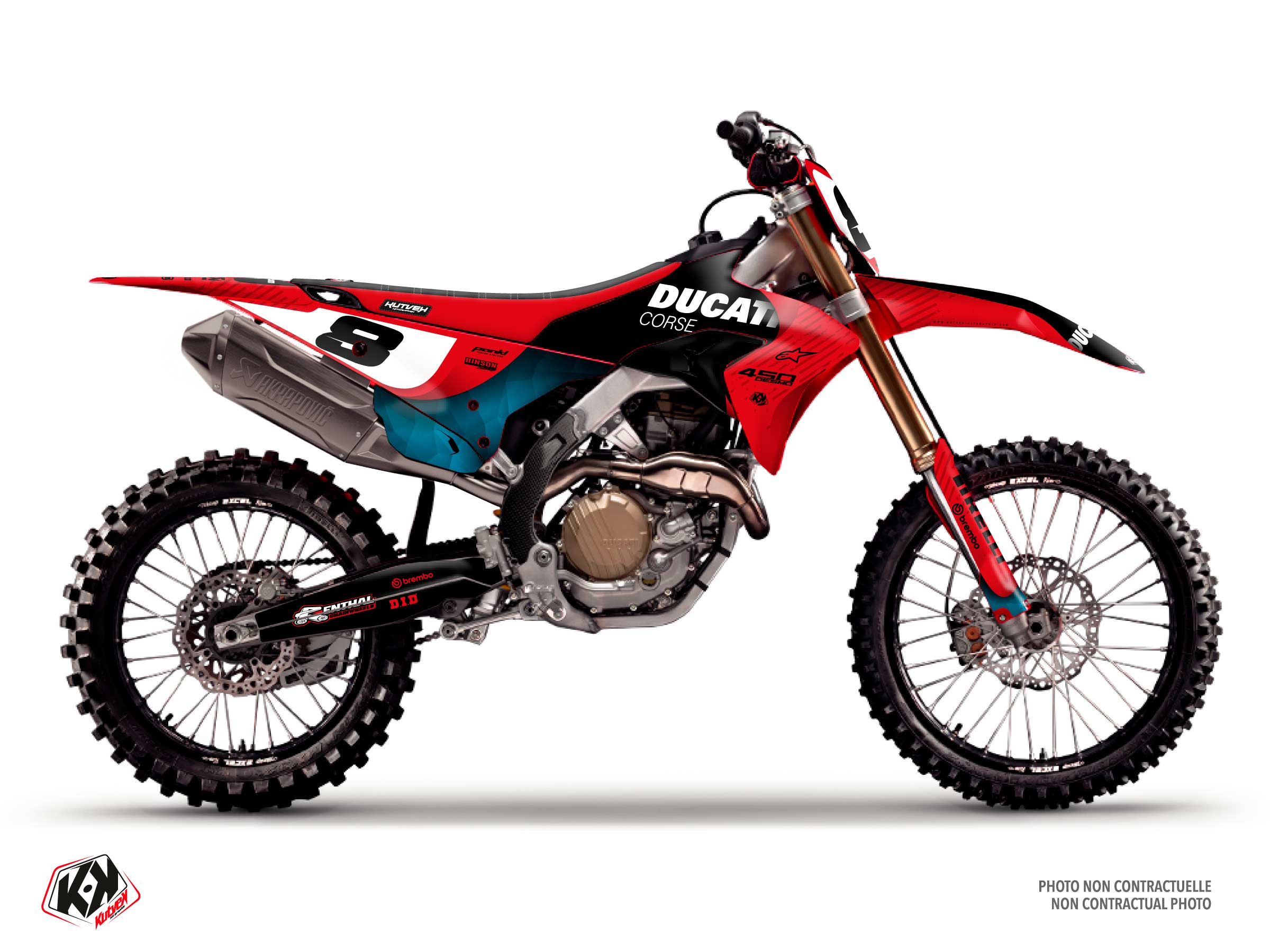 kit déco motocross ducati stream bleu 