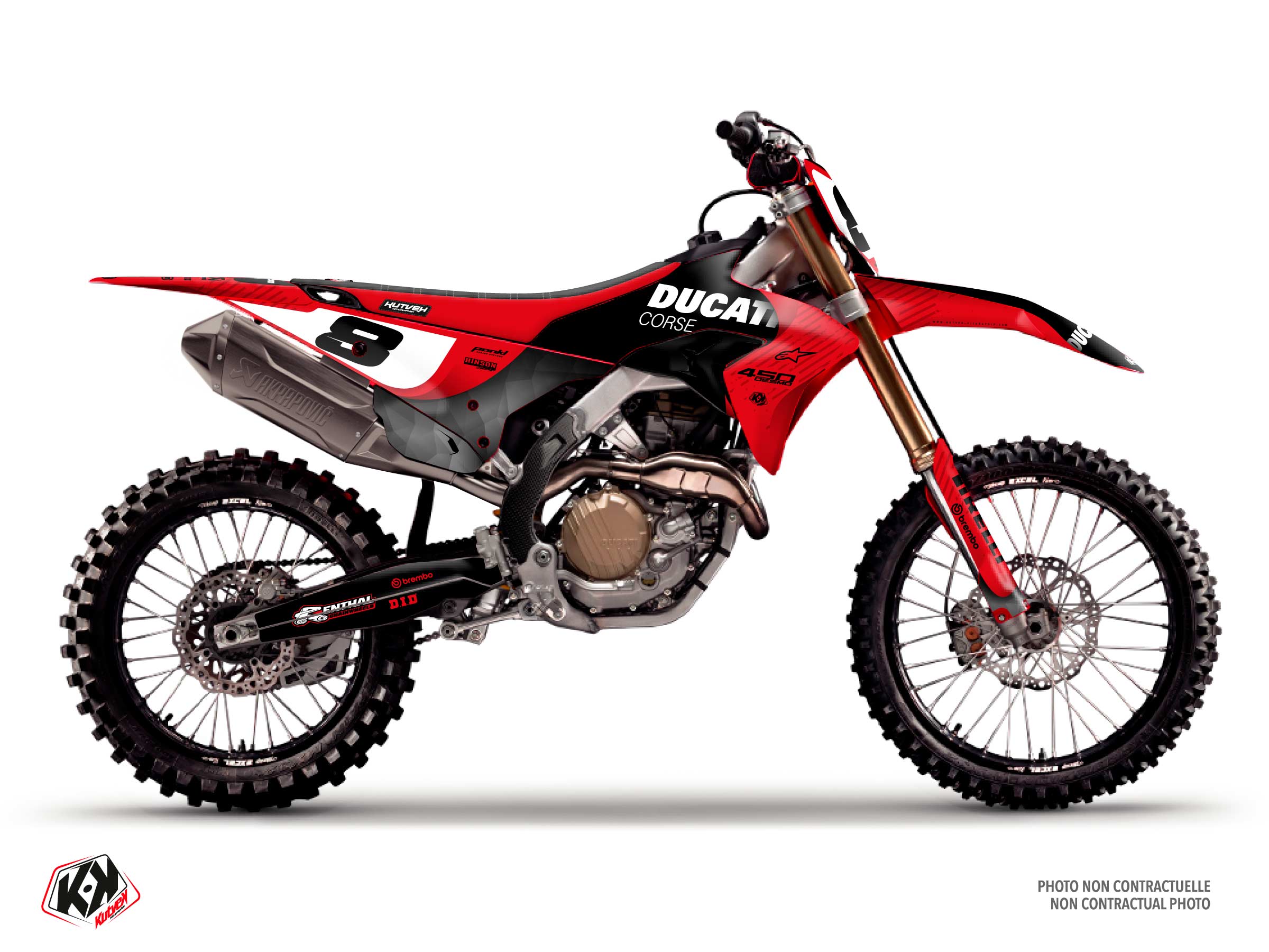 kit déco motocross ducati stream gris 