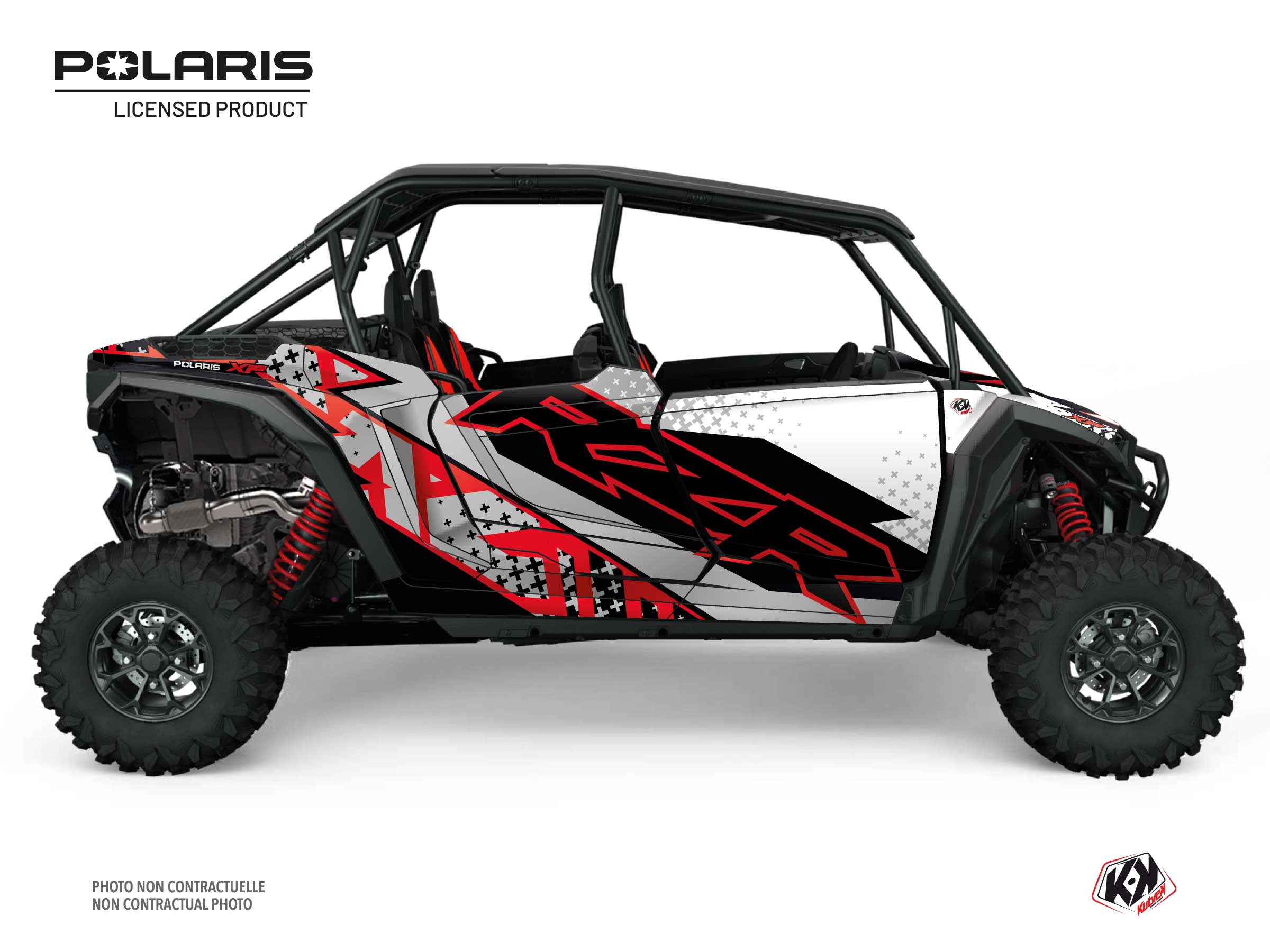 polaris utv stun  graphic kit white