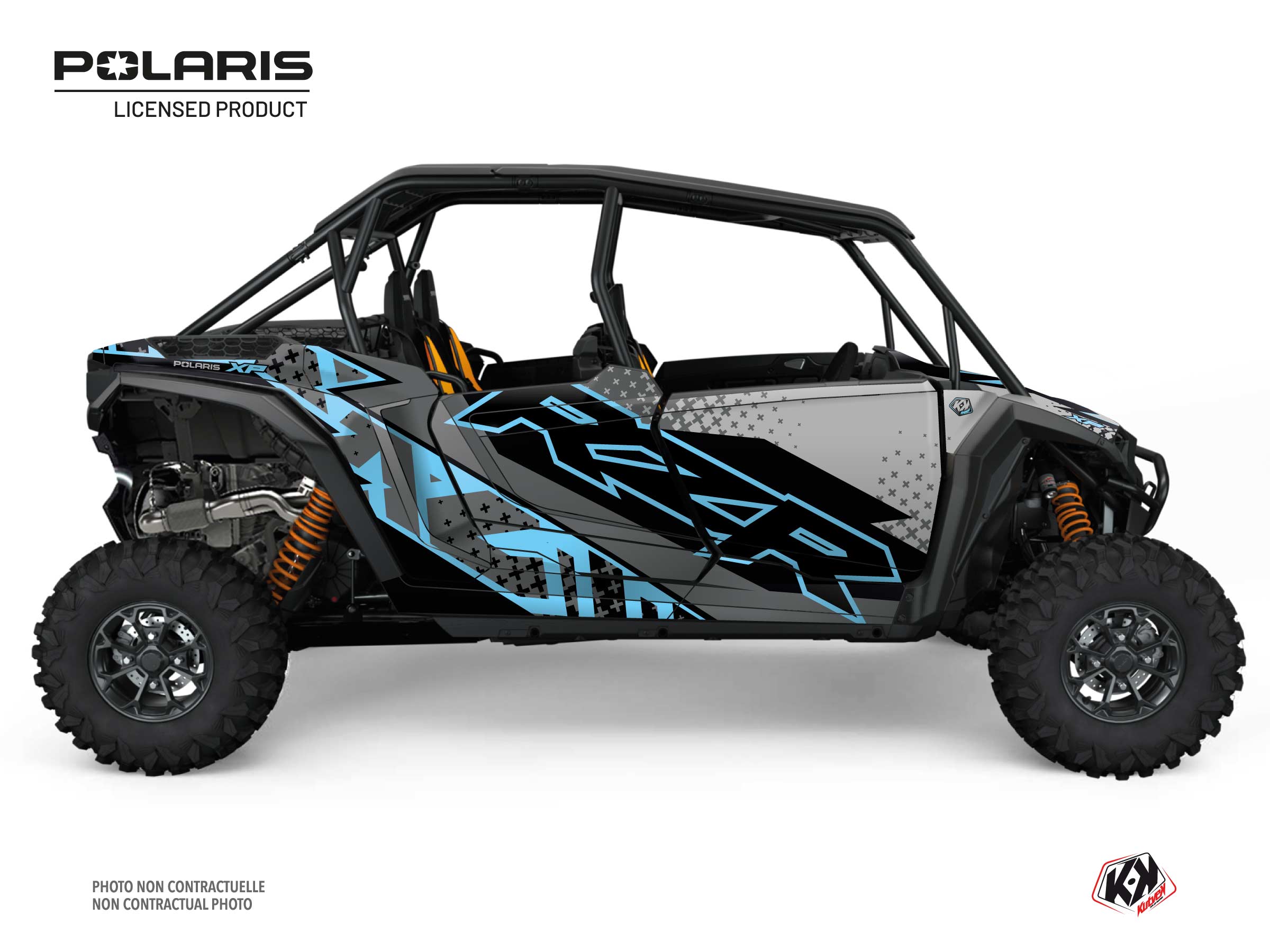 polaris utv stun  graphic kit blue