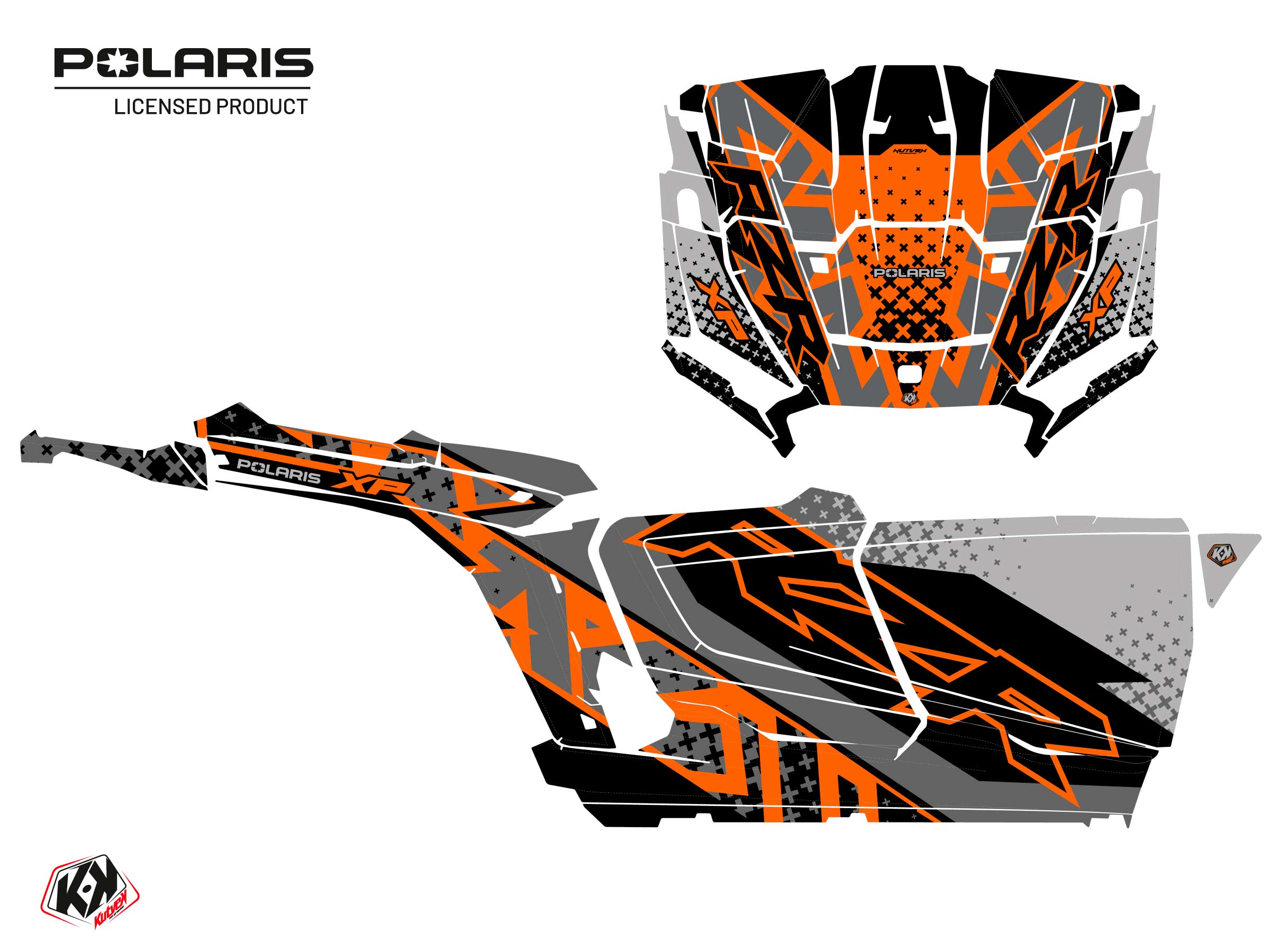 Polaris Rzr Xp  4 Portes Utv Stun Graphic Kit Orange Full