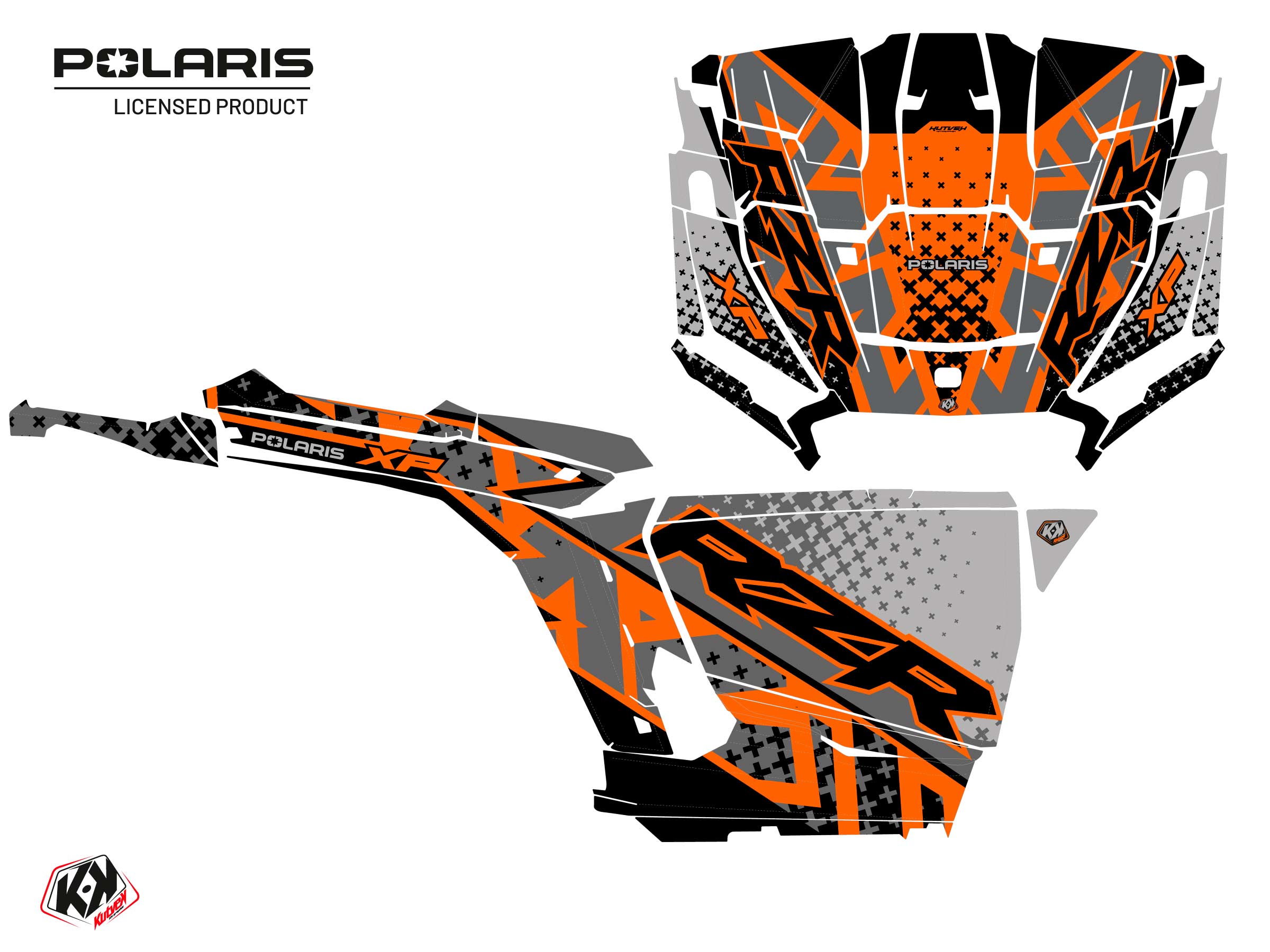Polaris Rzr Xp Utv Stun Graphic Kit Orange Full