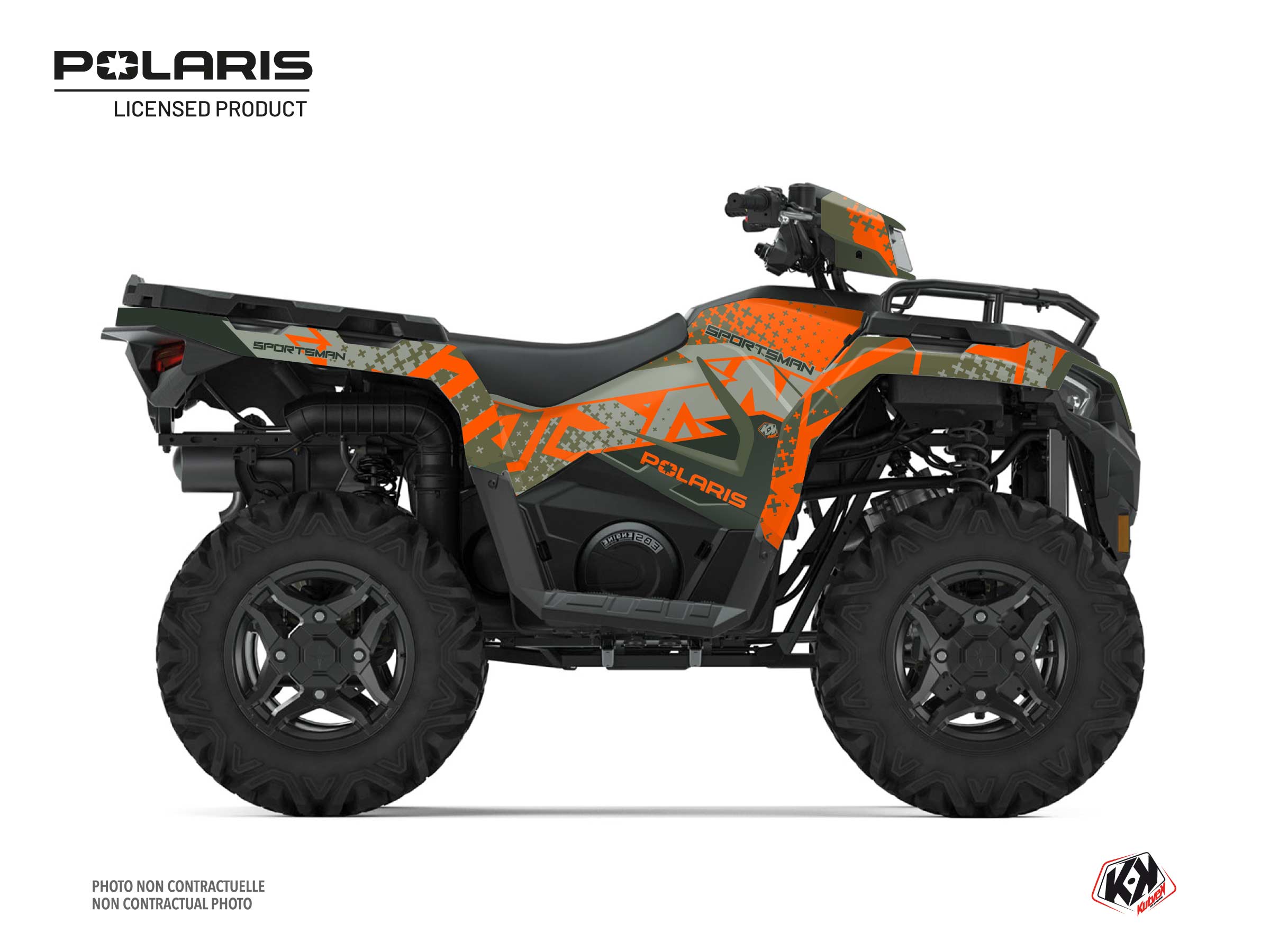 polaris atv stun  graphic kit orange