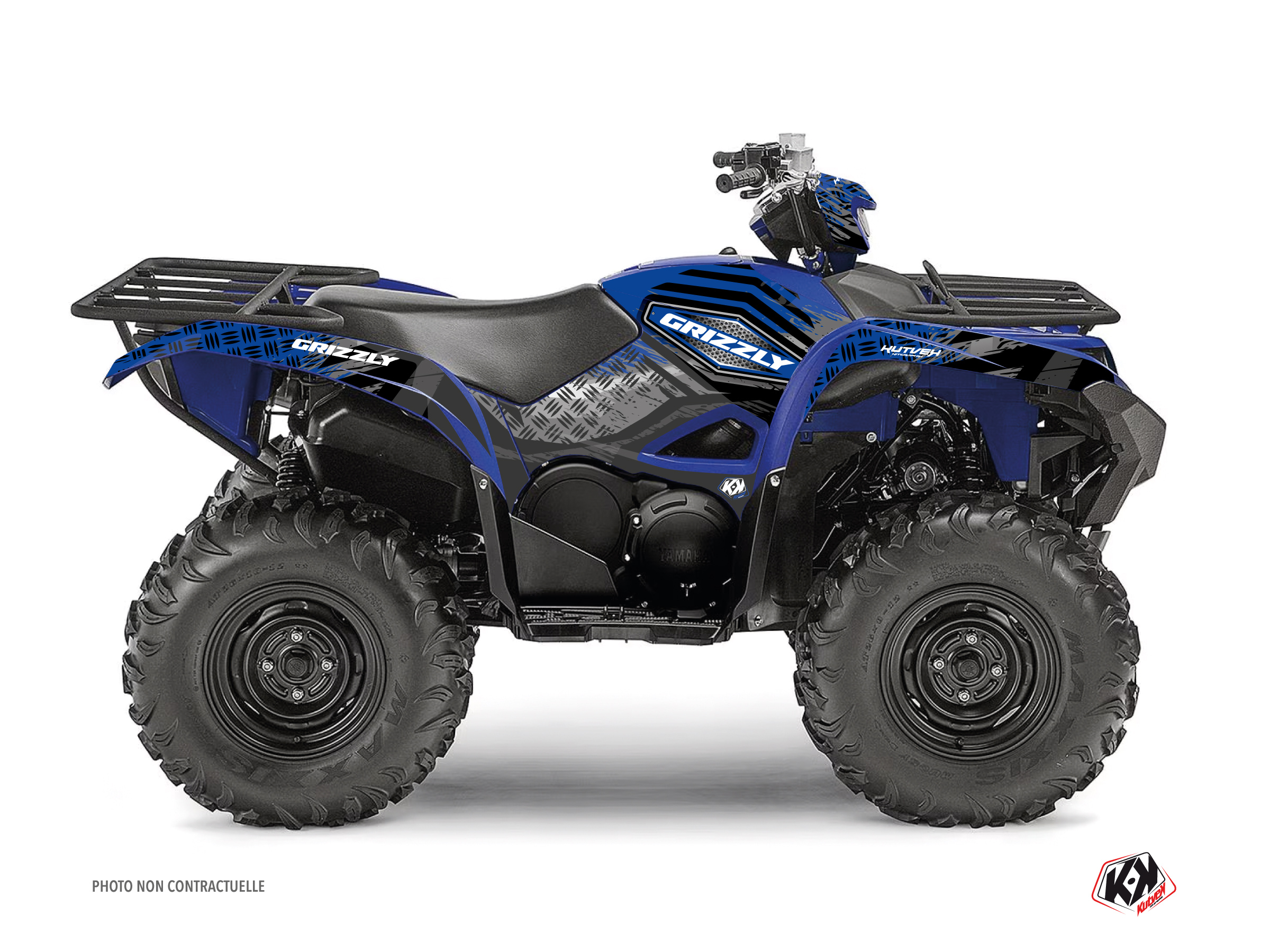 Kit Décalcomanie Pour Yamaha Grizzly 350 - Bleu, Modèle 2006-2018, Par Kutvek