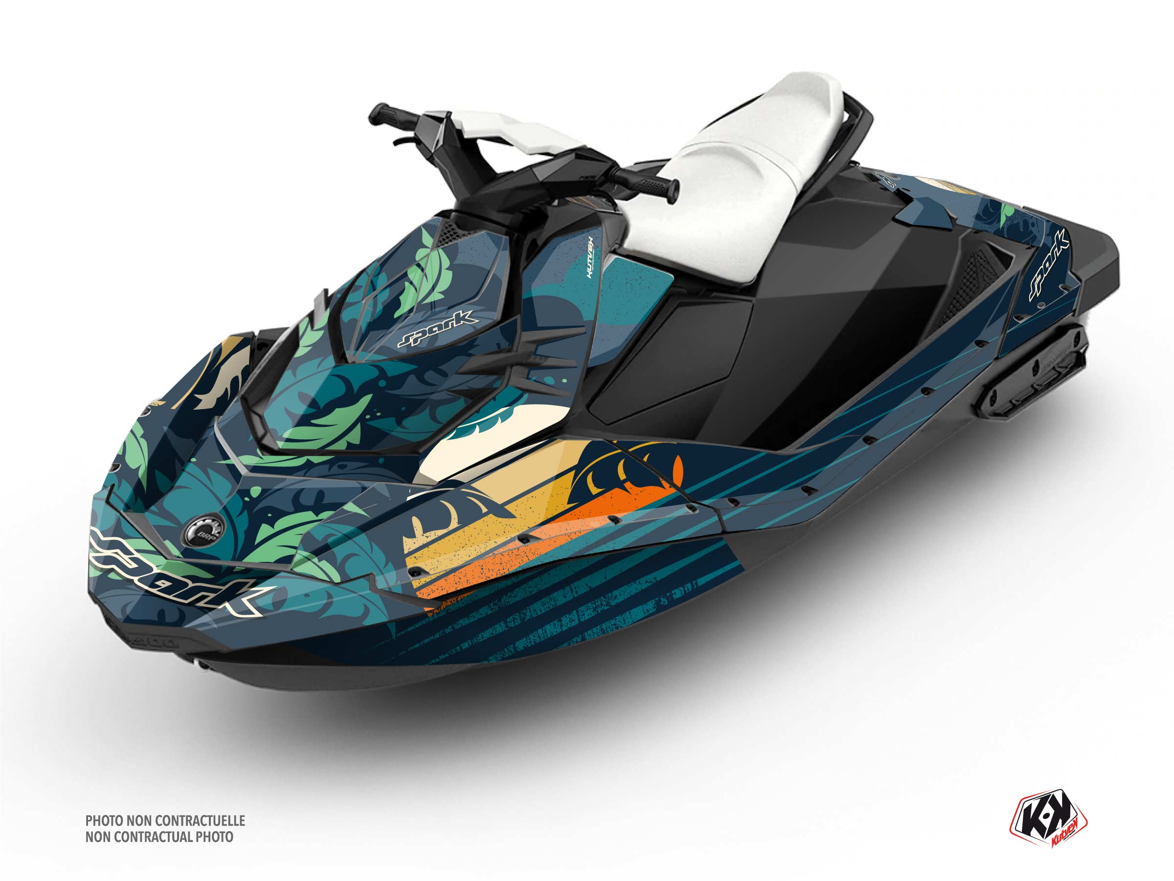 Kit Déco JetSki Sunset Seadoo Spark Bleu Vert Kutvek