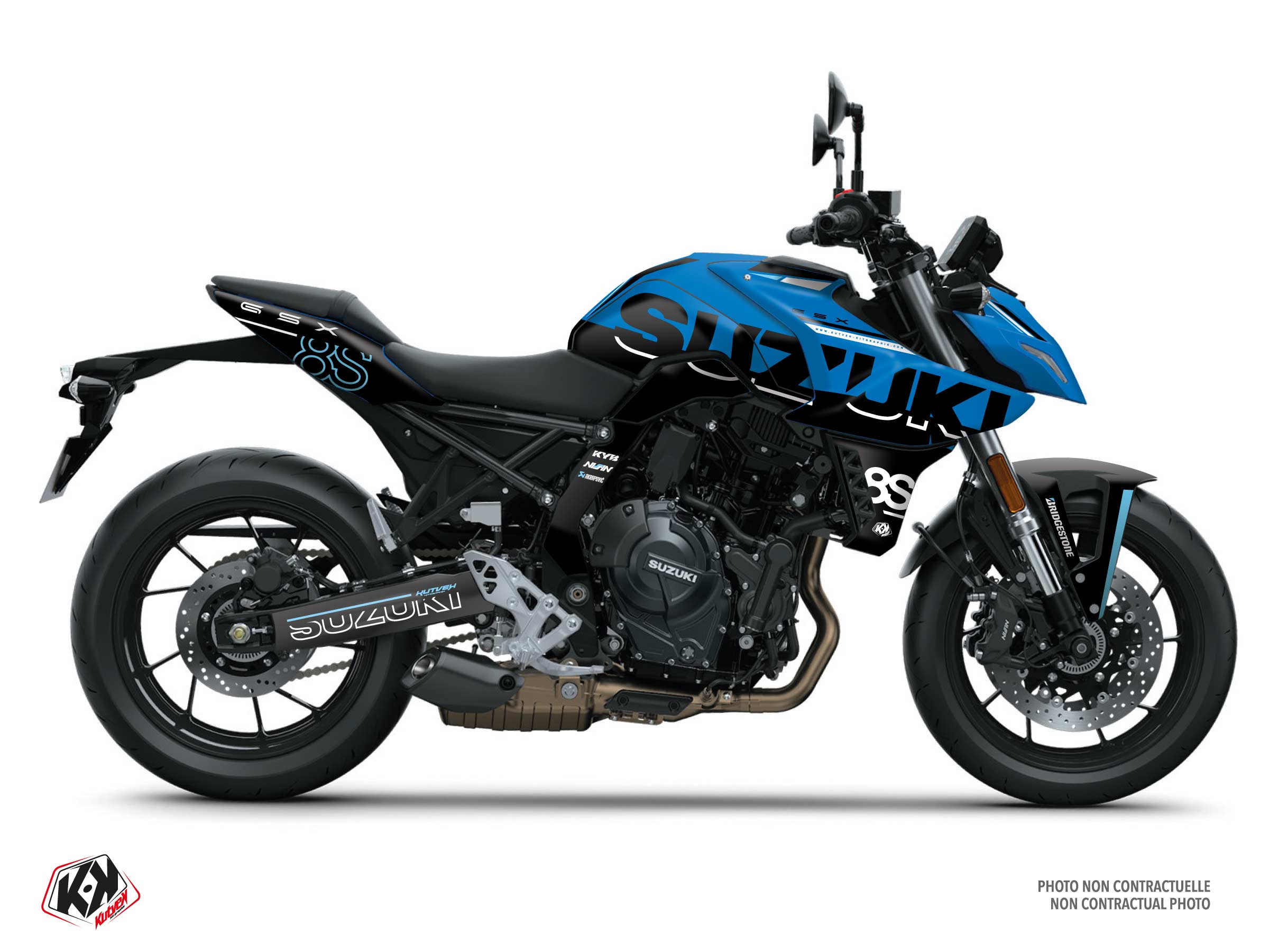 suzuki street bike titan  graphic kit blue