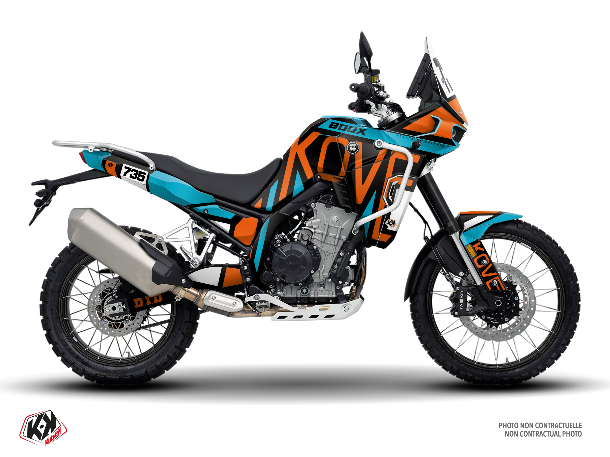 kit déco moto kove totem bleu 