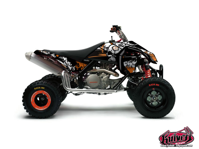 ktm atv trash  graphic kit black-orange